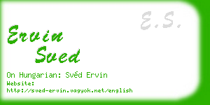 ervin sved business card
