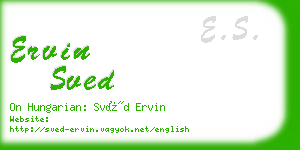 ervin sved business card